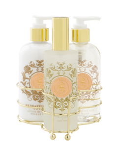 Shelley Kyle Sorella Three piece caddy with Lotion, Liquid Hand Soap and Room Atomizer